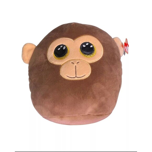 TY Squish A Boos - Dunston The Brown Monkey 8" Soft Stuffed Kids Plush NWT NEW - Picture 5 of 12